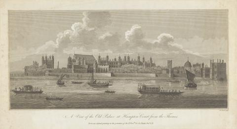 James Basire A View of the Old Palace at Hampton Court from the Thames