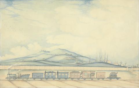 W. S. Penson View on the London and Birmingham Railway, Primrose Hill, Chalk Farm, Showing the Travelling Post Office