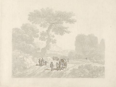 Jean B. C. Chatelain View with a Cart and Figures in a Wooded Landscape