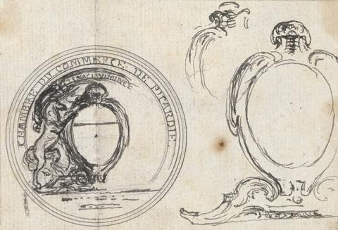 Hubert-François Gravelot Design for a Coin: Chambre du Commerce de Picarde; First Draft