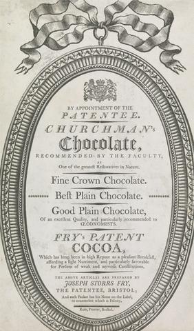 unknown artist Trade Card for Churchman's Chocolate and Fry's Patent Cocoa