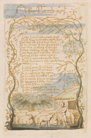 William Blake Songs of Innocence, Plate 8, "The Lamb" (Bentley 8)