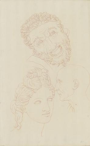 Giles Hussey Three studies of heads from classical figures