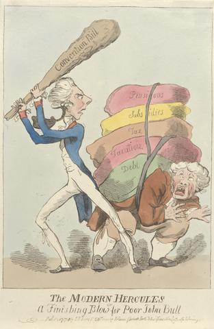 unknown artist The Modern Hercules or a Finishing Blow for Poor John Bull(from: Caricature, vol. 7)