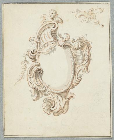 Augustin Heckel Design for a Cartouche with Putto