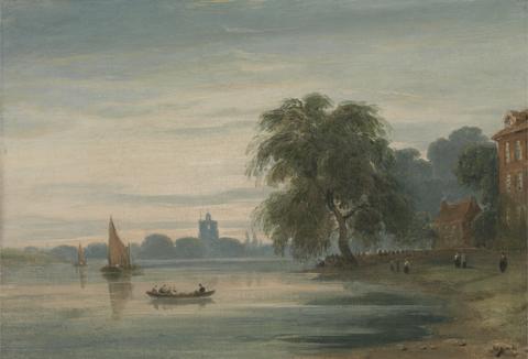 A View along the Thames towards Chelsea Old Church