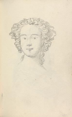 Thomas Bardwell Preparatory Sketch, Head of a Woman