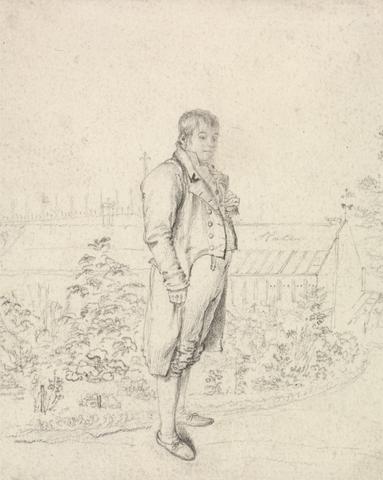 Joseph Slater A Sketch of Sir Walter Scott in a Garden