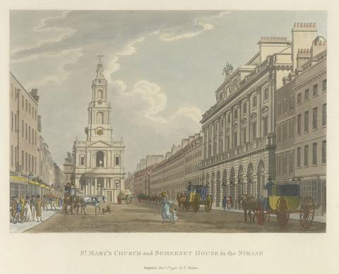 unknown artist St. Mary's Church and Somerset House in the Strand