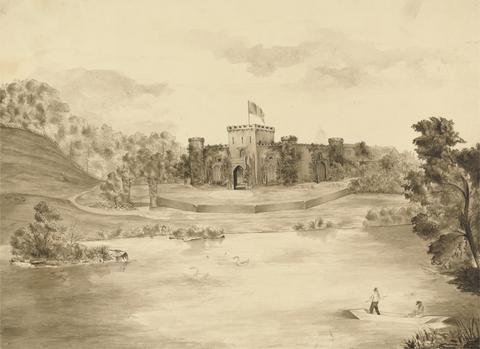 Edward Francis Burney River Landscape with Castle