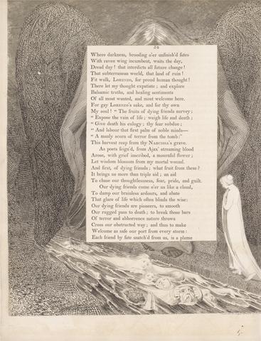 William Blake Plate 27 (page 54): 'The vale of death! that hush'd cimmerian vale'