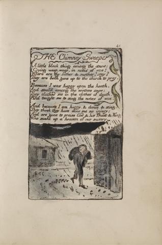 William Blake Songs of Innocence and of Experience, Plate 41, "The Chimney Sweeper" (Bentley 37)
