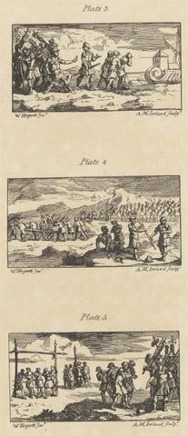 A. M. Ireland Plate 3, Banishment, Plate 4, Degrading Punishments, and Plate 5, Freemen Degraded and Sold into Slavery