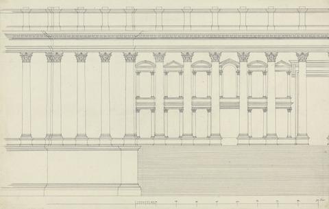 Elevation of Front of most entire Temple at Baalbec