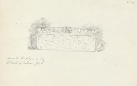 Sir Robert Smirke the younger Ancient Sarcophagus in the Cathedral of Cortona
