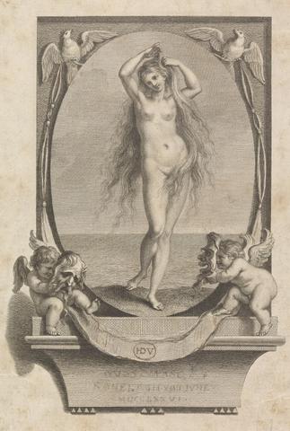 Francesco Bartolozzi RA Venus Standing By the Sea, Two Cupids Carry Masks