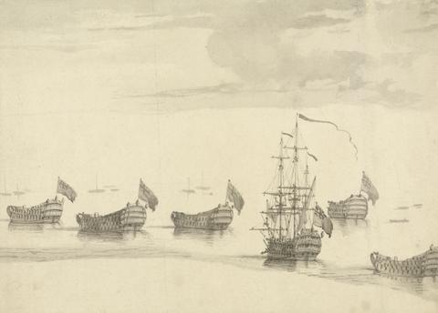 Francis Swaine Ships on a Calm Sea