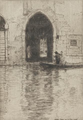 James McBey Sotto Portico, Venice