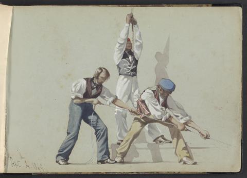 Jones, Calvert Richard, 1802-1877, artist.  Album of maritime and figure sketches.