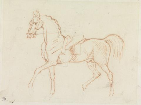James Seymour Horse, With Rider Lightly Sketched, Walking to Left