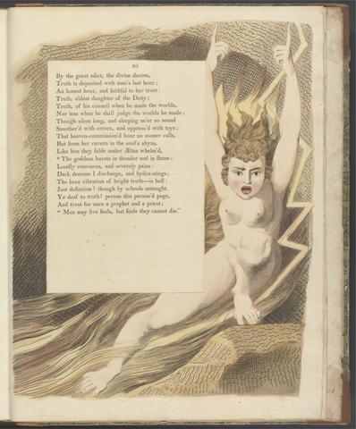 William Blake Young's Night Thoughts, Page 95, "The goddess bursts in thunder and in flame"