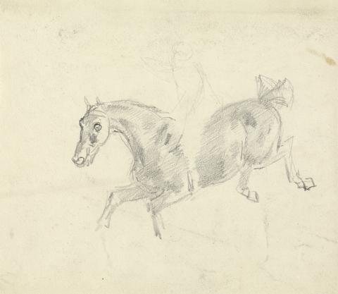 Study of a horse with a figure on its back
