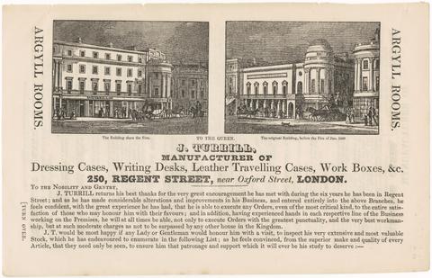 Turrill, John, creator. J. Turrill, manufacturer of dressings cases, writing desks, leather travelling cases, work boxes, &c. :