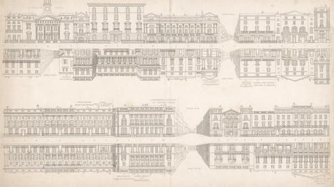unknown artist [Elevations of Buildings on Regent Street and Waterloo Place]