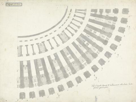 James Bruce Plan of one quarter of the amphitheatre at El Djem showing seating tiers