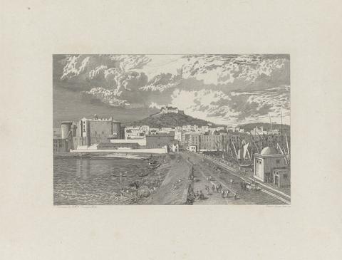George Cooke Naples, from the Mole