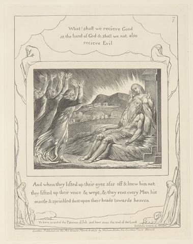 William Blake Book of Job, Plate 7, Job's Comforters