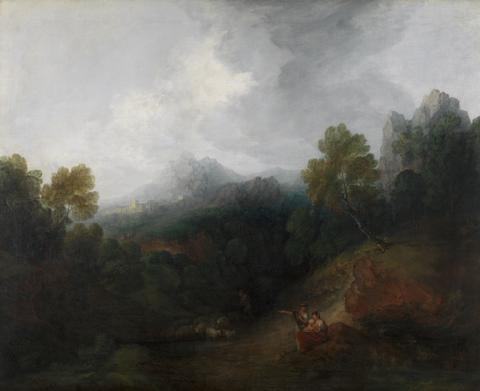 Thomas Gainsborough Mountain Valley with Figures and Distant Village