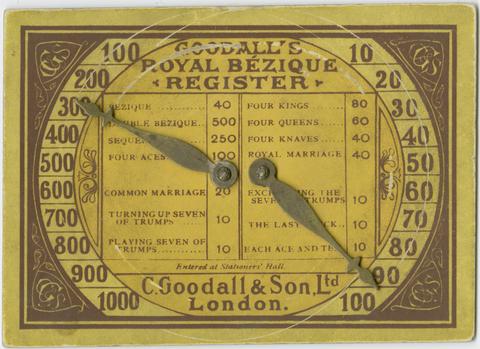 Goodall's Royal Bezique register.