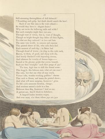 William Blake Young's Night Thoughts, Page 57, "Trembling Each Gulp, Lest Death Should Snatch the Bowl"