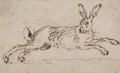 James Seymour A Hare Running, with Ears Pricked