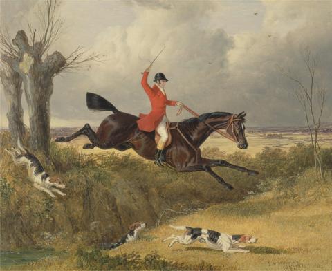 John Frederick Herring Foxhunting: Clearing a Ditch