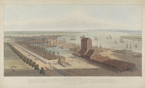William Daniell London Docks: 6 Views: Brunswick, Blackwall, 1803