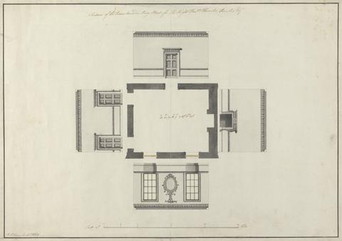 Robert Adam Langford House, Dublin, Ireland: Elevations of Room Facing Mary Street