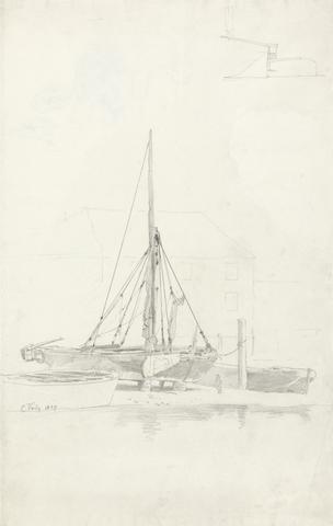Cornelius Varley Study of Boats on Shore