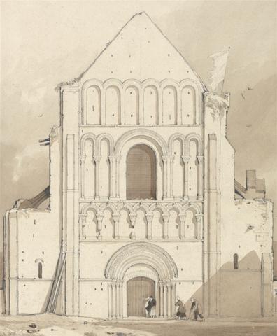 John Sell Cotman West Front of the Church of Oyestraham [Ouistreham], near Caen, Normandy