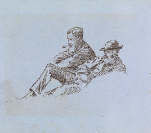 Charles Samuel Keene Portrait Sketch of Two Men