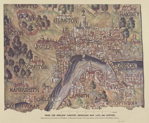 From the Sheldon Tapestry (Bodelian) Map, Late 16th Century