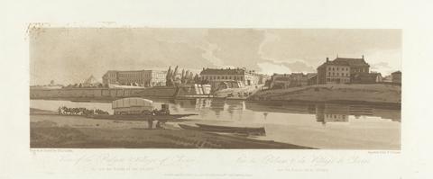 Frederick Christian Lewis the Elder View of the Palace and Village of Choisi, on the Banks of the Siene 1803; Plate 14 from Views in Paris, the Emanuel Volume tracing of the plate B1981.25.2623