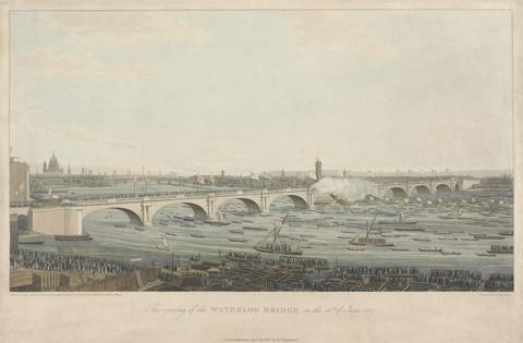 Augustus Charles Pugin The Opening of the Waterloo Bridge on the 18th June 1817