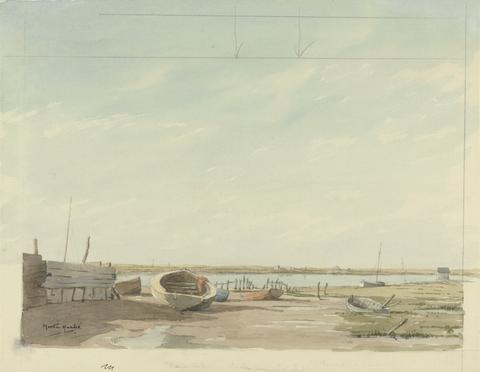 Martin Hardie Boats on Shore, Evening, Blakeney