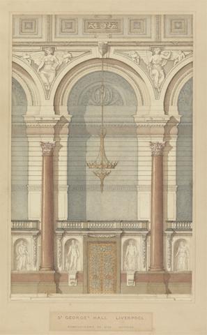 Charles Robert Cockerell St. George's Hall, Liverpool: Interior Elevation