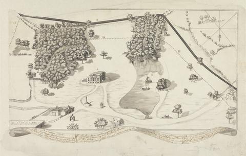 unknown artist Norton Hall, Cheshire: Ground Plan with Designs for a Canal