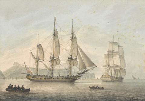 Samuel Atkins Ships of the Line off Dover