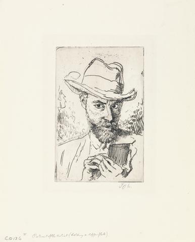 Augustus Edwin John Self-Portrait Holding a Copper Plate