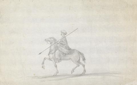James Bruce Man on Horseback Carrying a Spear